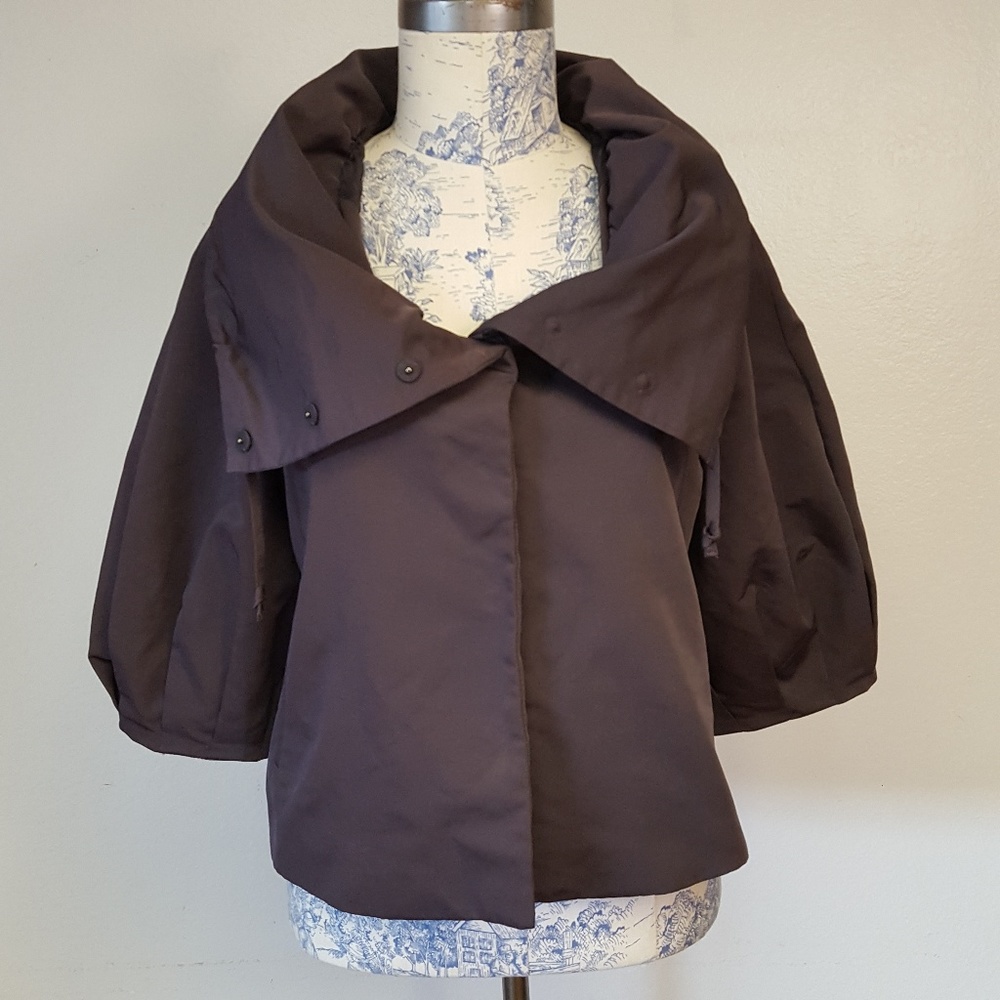 Club Monaco Cropped Coat Jacket Short Puff Sleeves